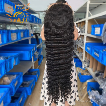 Sunlight Deep Wave Wig Peruvian Human Hair Mink Brazil Extension Human Hair 13x4 Lace Front Wig